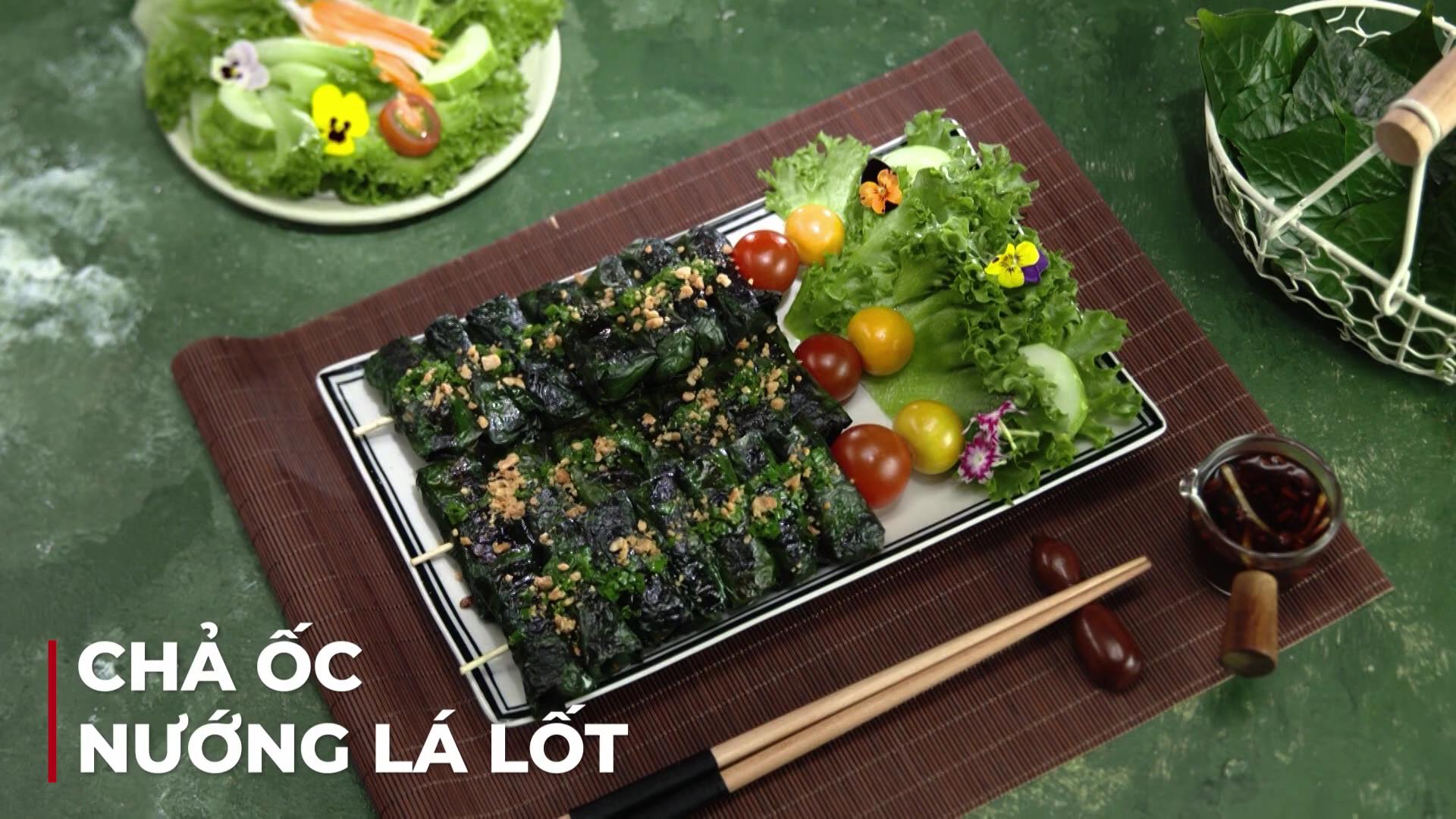 Chả ốc nướng lá lốt