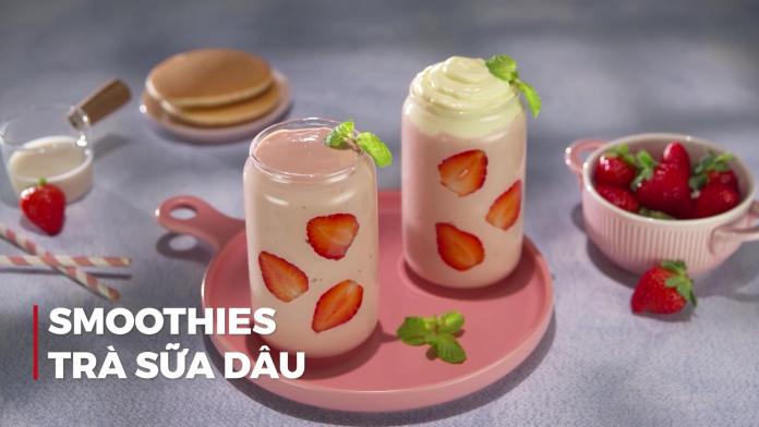 Smoothies trà sữa dâu